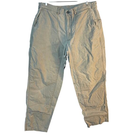 VTG Patagonia Stand-Up Pants SZ 38 Double Knee Work Canvas Khaki Chouinard - Picture 1 of 13